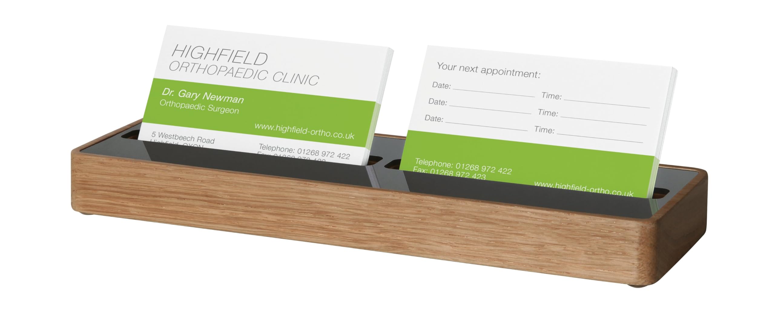 SIGEL VA201 Tarjetero para tarjetas de visitas de roble macizo, 20,6 x 2,2 x 6,3 cm, caben hasta 60 tarjetas
