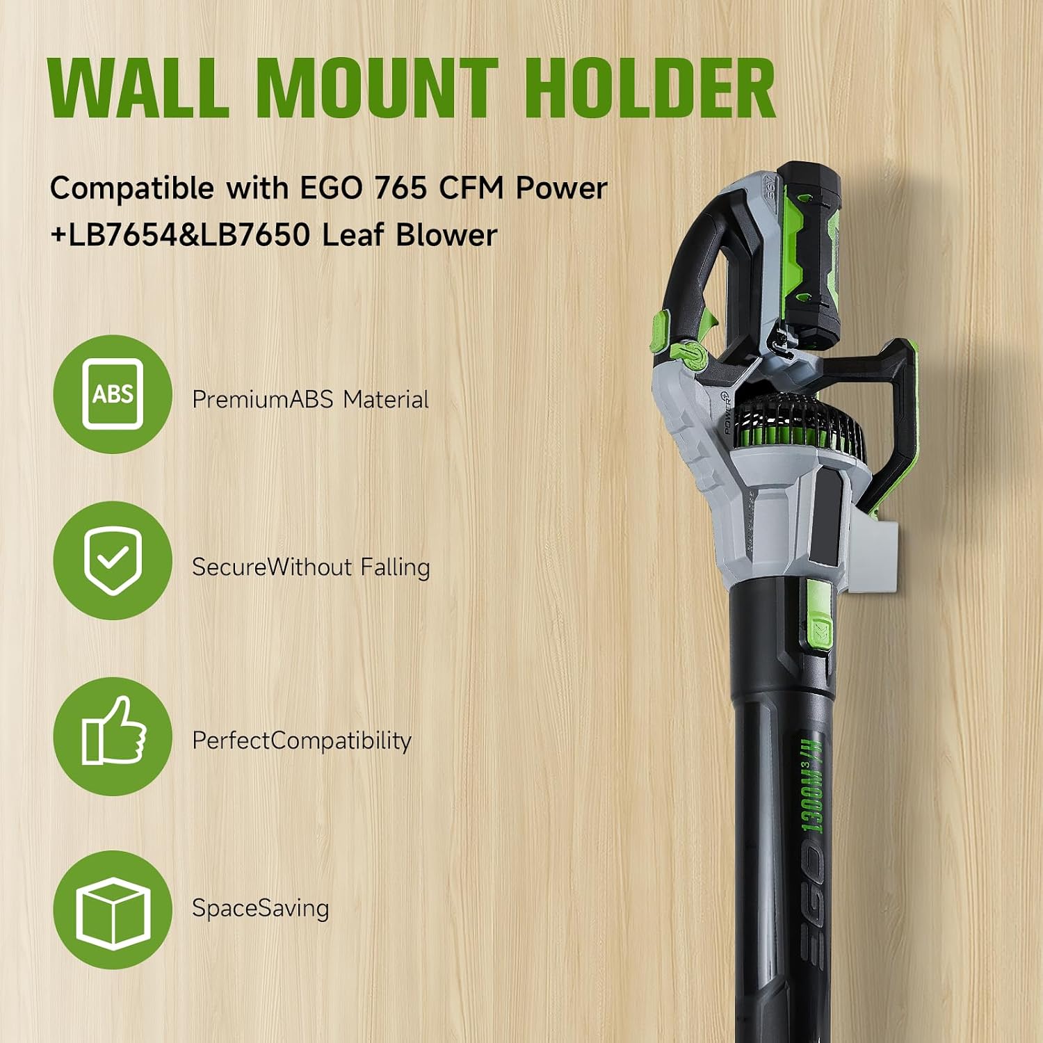 Leaf Blower Wall Mount Holder Compatible with EGO 765 CFM Power+ LB7654 & LB7650 Leaf Blower, Wall Mount Holder Bracket for Leaf Blower Storage image 2