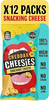 CHEESIES Crunchy Snacking Cheese Keto Snack. Sugar Free, Gluten Free, No Carb, High Protein, Vegetarian