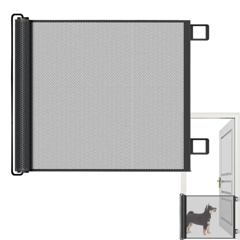 Barrière de sécurité rétractable opération à une main pour intérieur et extérieur blanc
