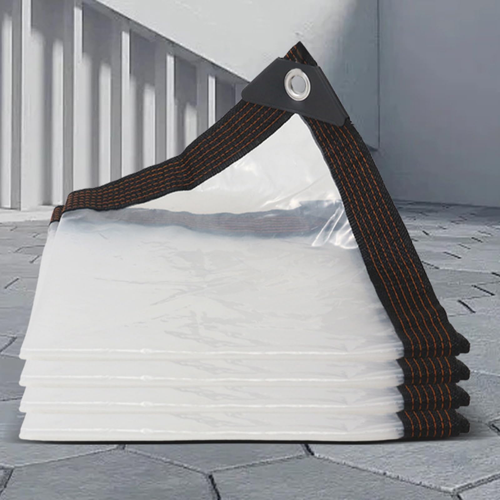 Lona impermeable exterior 100x430 cm con ojales metálicos para protección de madera
