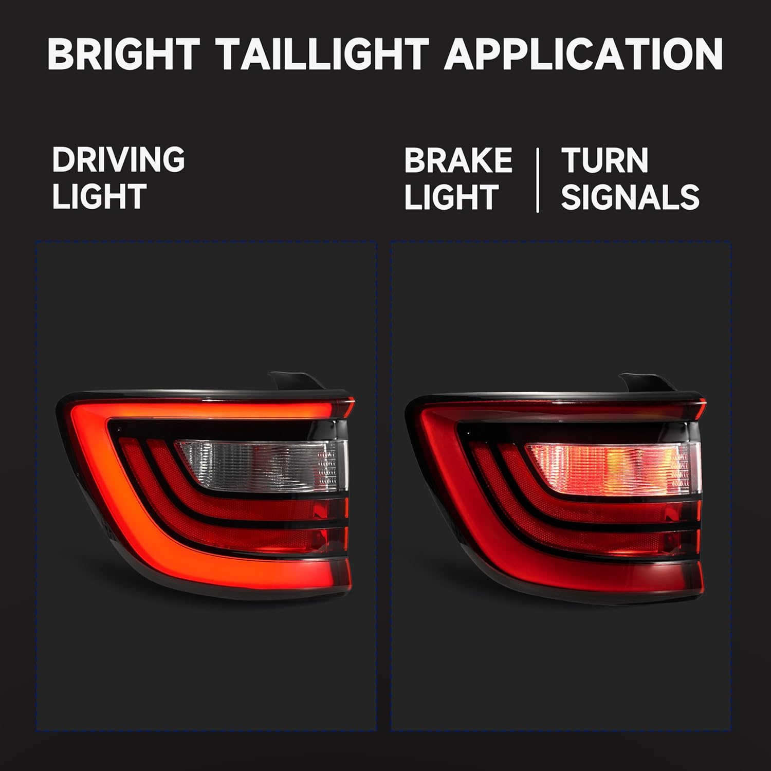 Tail Lights Compatible with Dodge Durango 2014-2022 Tail Lamp Taillights Left Driver Side Replace CH2800206 68272127AB