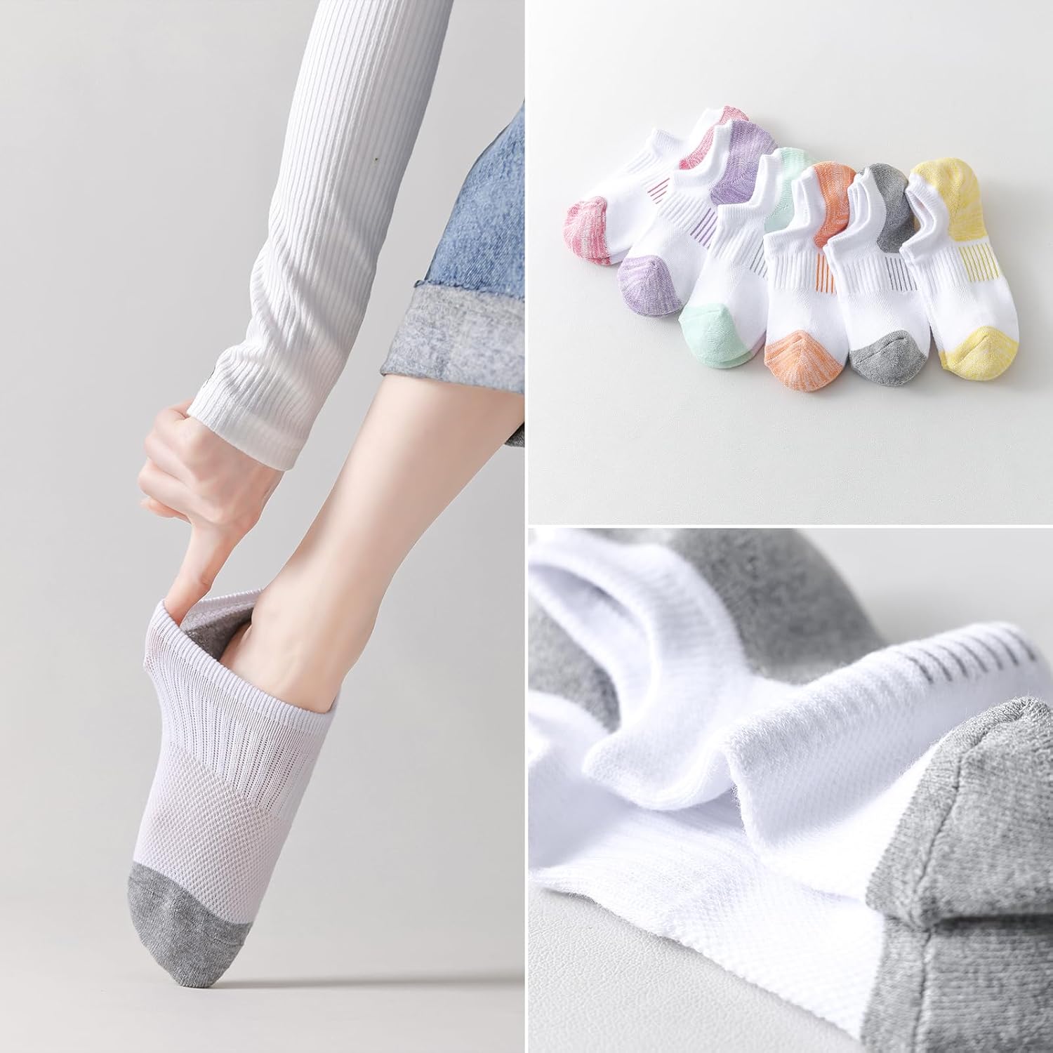 EPEIUS Thick No Show Socks for Women Athletic Ankle Socks Cushioned Running Low Cut Non Slip Footies 3/6 Pairs - Image 9