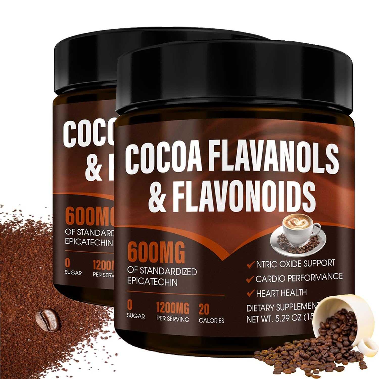 High Flavanol Cocoa Powder – 1200mg Cocoa Flavanols per Serving with 600mg Epicatechin & Natural Flavonoids Vegan– Support Daily Energy (2)
