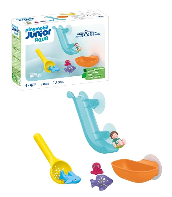PLAYMOBIL Junior Aqua 71689 Diversión en la Pesca con Animales del Mar, Incluye Bebé Tiburón