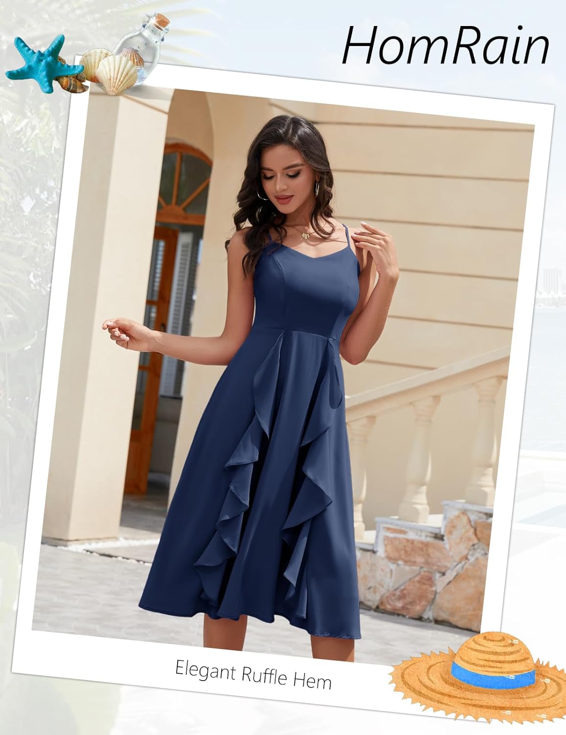 HomRain Women's Cocktail Tea Party Beach Dresses Formal Graduation Wedding Guest Chiffon Summer Evening Elegant Dress 2025 - Image 6