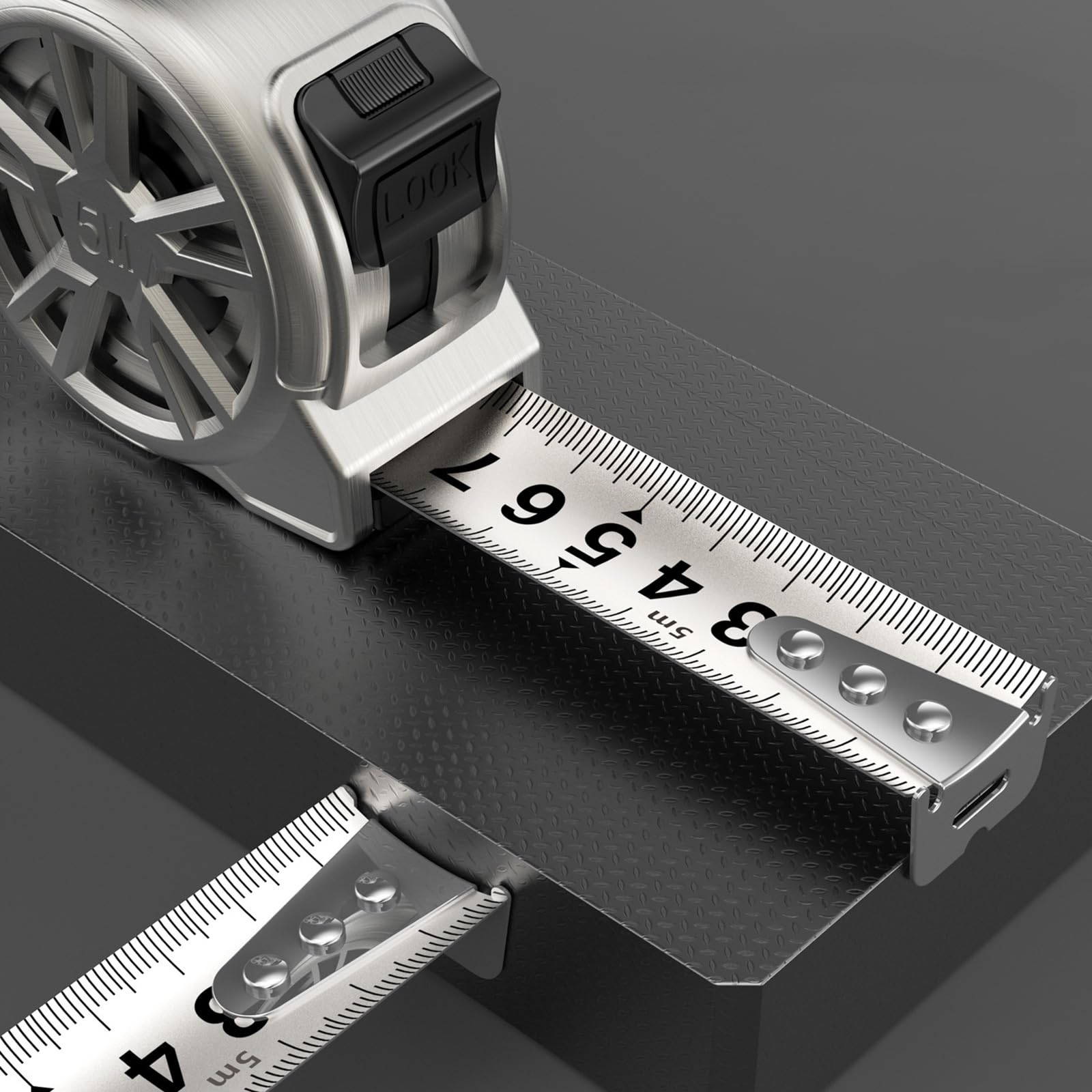 Nastro di misurazione cavo da 5 m con doppio e clip metro metro antiruggine righello metrico per industria domestica misura impermeabile portatile