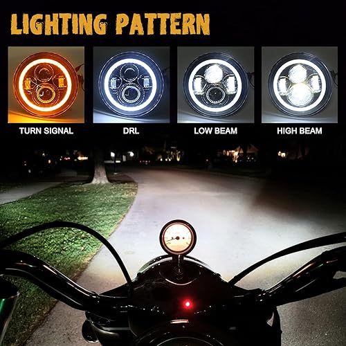 Miniatura 3 de Faros LED de motocicleta de 7 pulgadas + luces antiniebla LED de 4.5 pulgadas para Harley Davidson