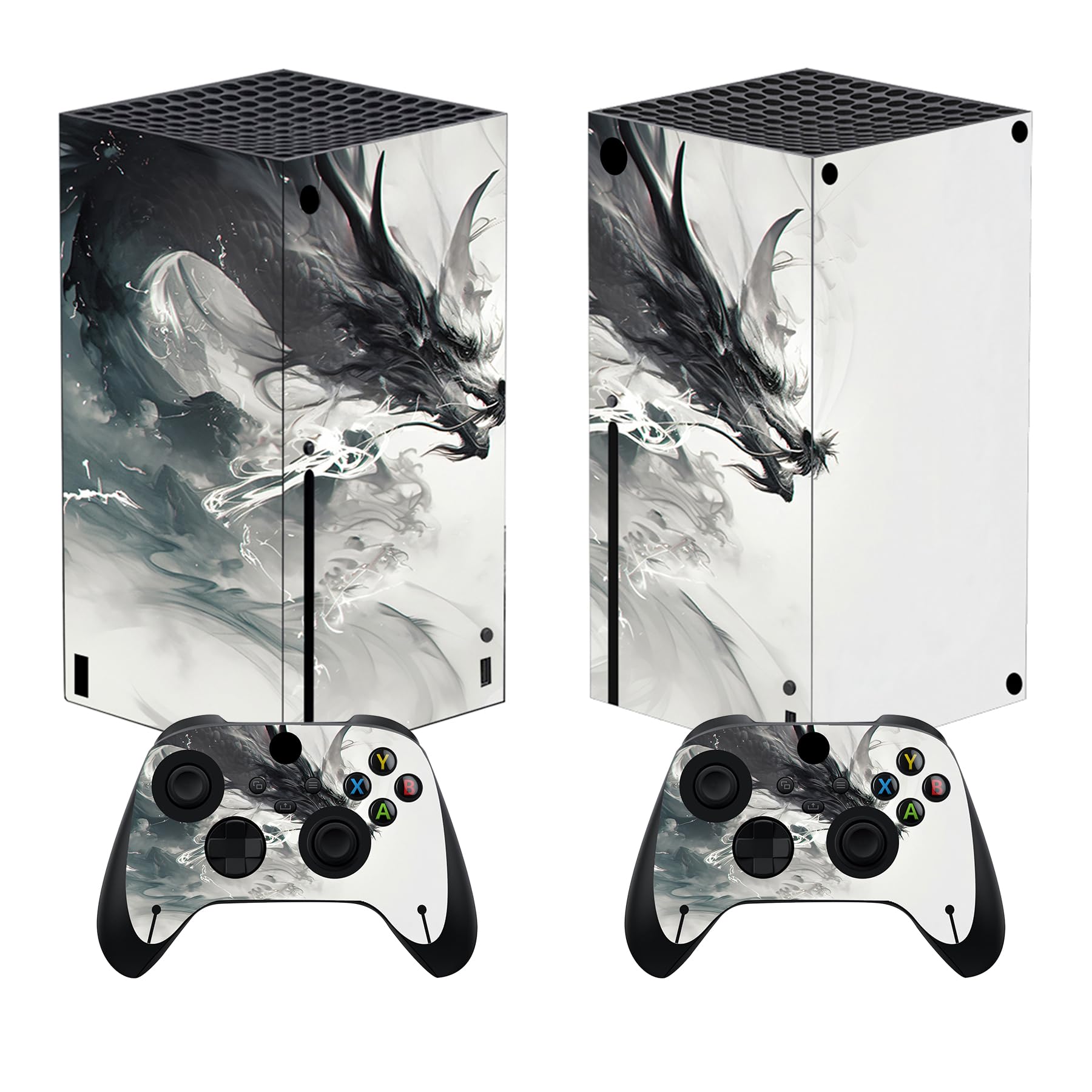 PlayVital Pegatina para Xbox Series X - Calcomanía Vinilo Skin Adhesivo para Consola y Mando, Diseño Duradero, Protección Antirayaduras, Fácil de Colocar y Quitar (Colores Hojas) — view 38