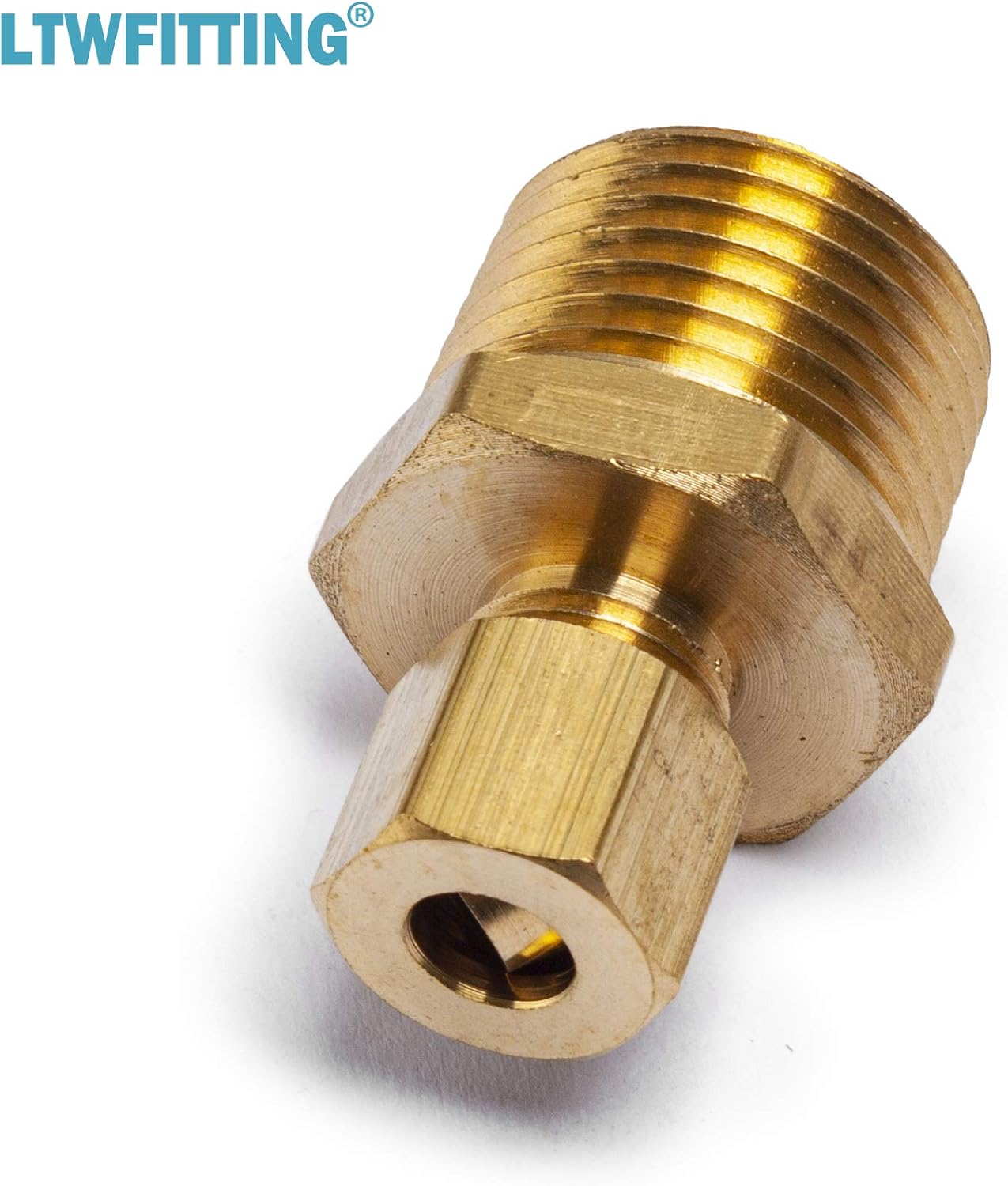 LTWFITTING Brass 1/4-Inch OD x 1/2-Inch Male NPT Compression Connector Fitting(Pack of 200)