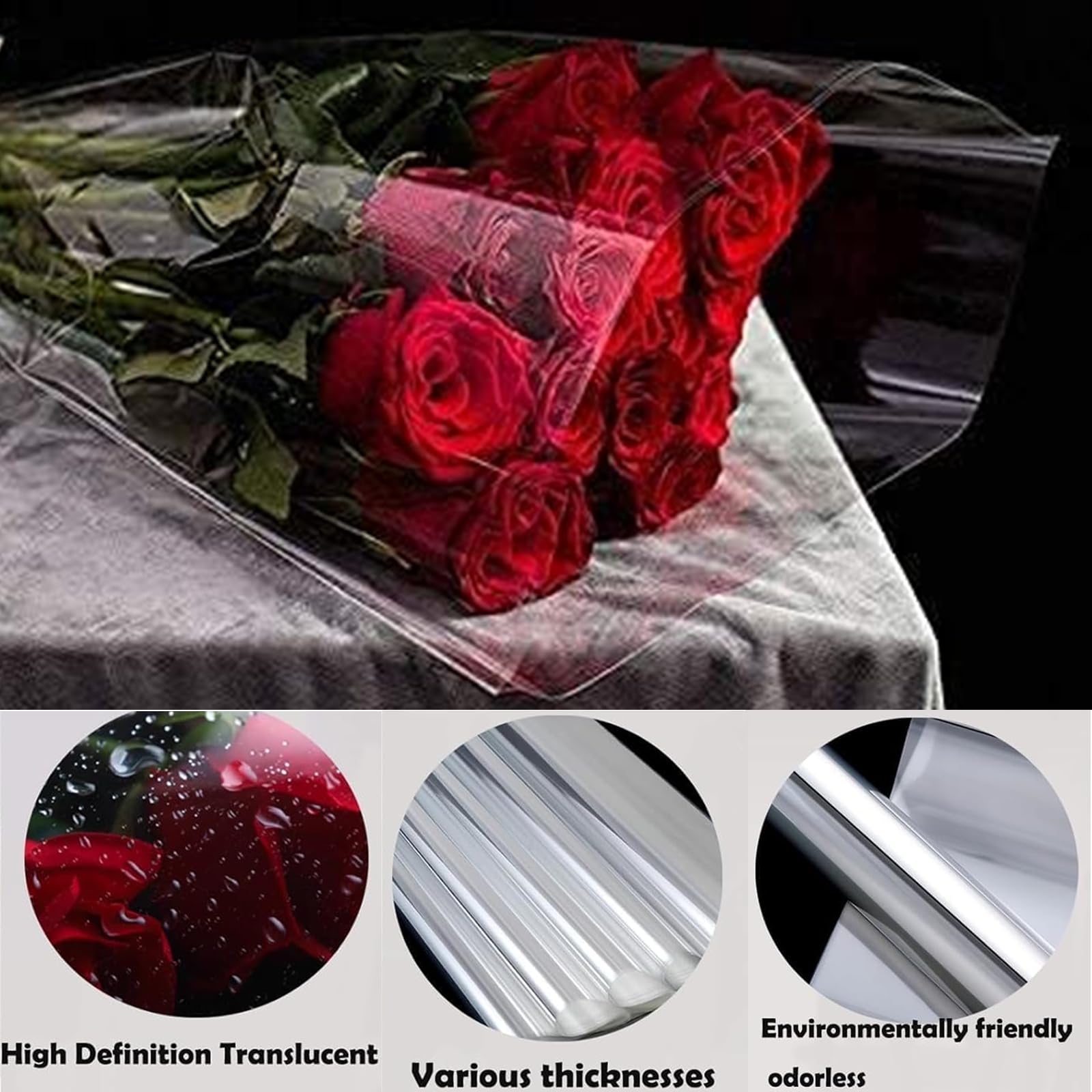 Transparente Geschenkfolie 30m X 80cm - Cellophanfolie Für Blumen & Geschenke