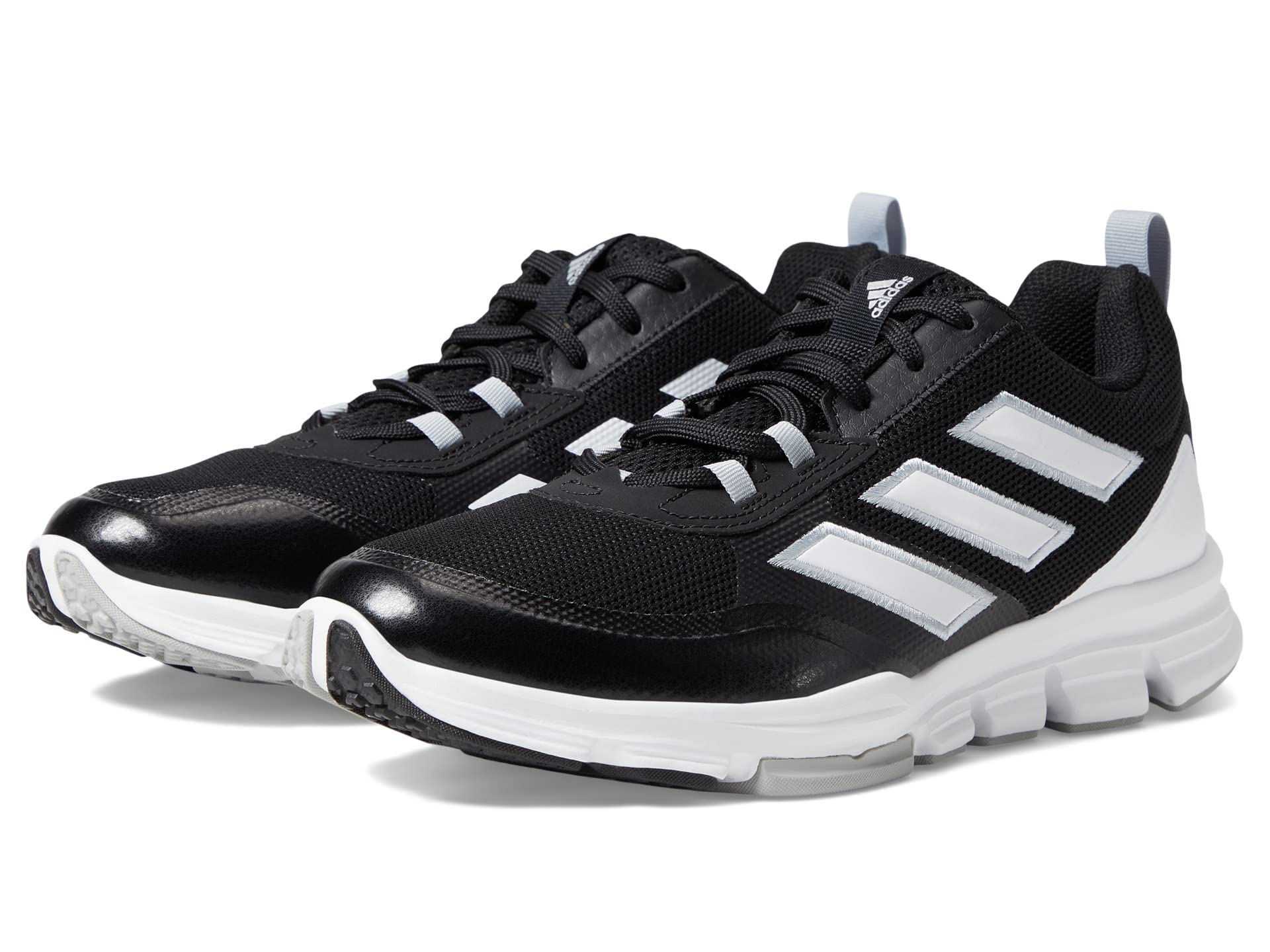 adidas Men's Speed Trainer 5 Baseball Shoe, Core Black/White/Silver Metallic, 10