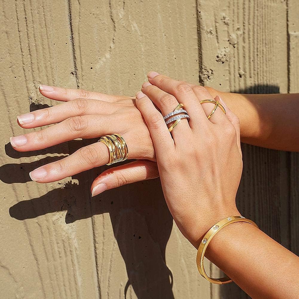 CIUNOFOR Gold filled Bracelet Bangle with Cubic Zirconia Stones Stainless Steel Hinged Jewelry with Crystal Oval Bangle for Women and Men Adult Jewelry, 7.0" Inner Circ. Fits 6.5”–6.8” Wrists - Image 4