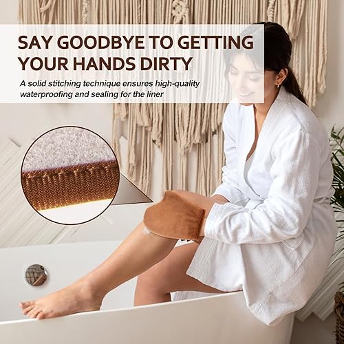 Miniatura 4 de Paquete de 5 aplicadores de manoplas autobronceadoras, aplicador de manopla autobronceadora, manoplas bronceadoras sin sol, guantes