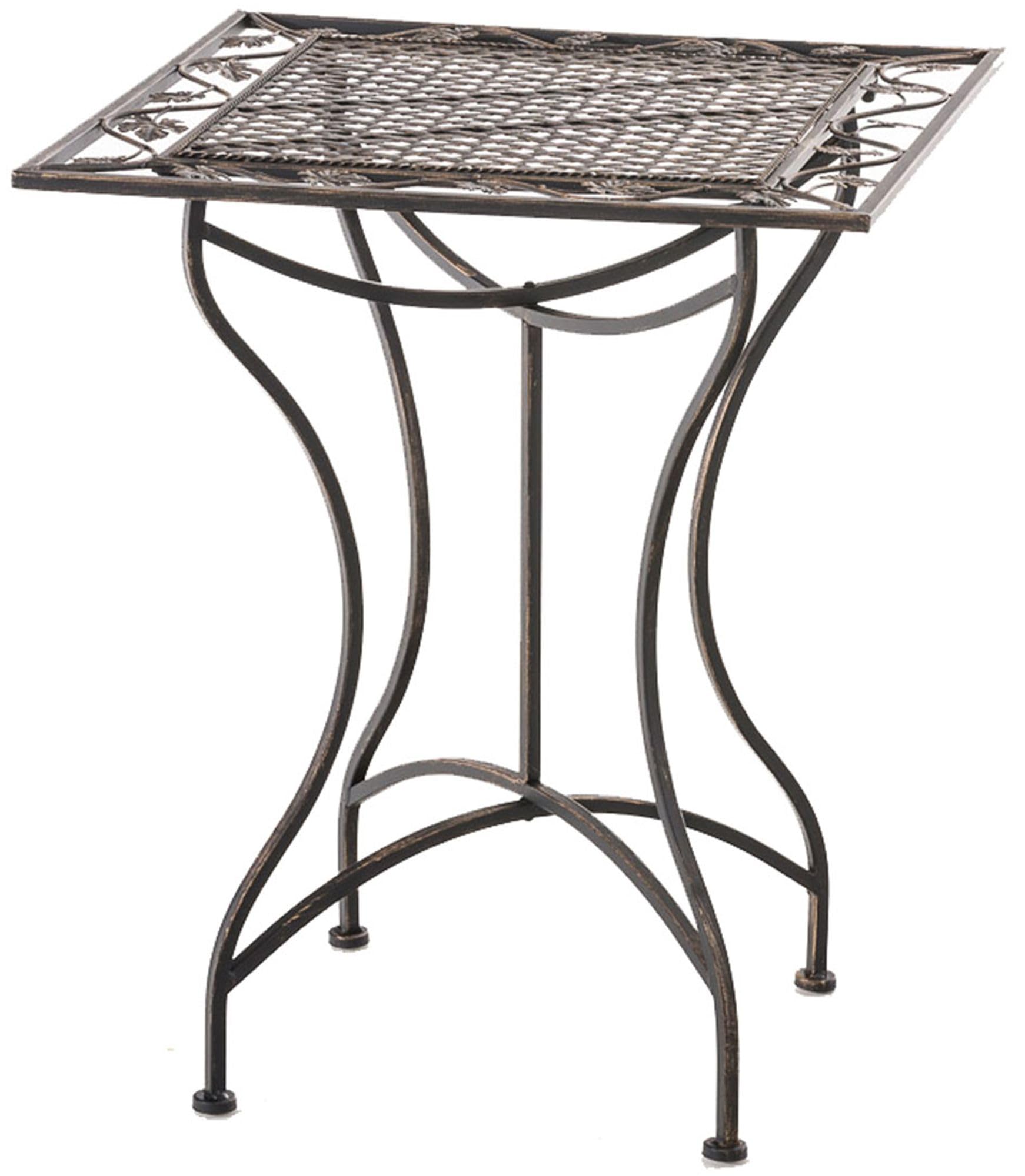 CLP Table de Jardin Asina Carree 60 x 60 cm, Style Art Nouveau Romantique en Fer, Finition deperlante pour terrasse et Balcon, Couleur:Bronze