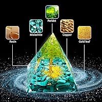 Vista 3 de Pirámide de cristal de orgón, torre de energía curativa de chakras, pirámide de cristales curativos para energía positiva, joyería de piedra