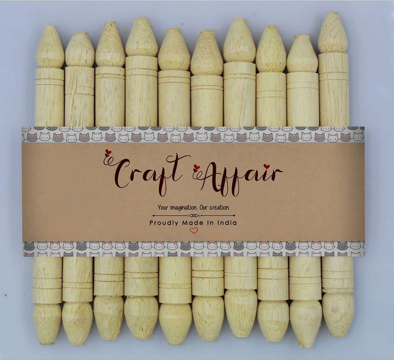 Craft Affair | 6 inch X 0.5 inch Natural Wooden Dowel Rods, Set of 10 | Wooden Wall Hanger for Scroll Invitation Card, DIY, Art and Craft & More