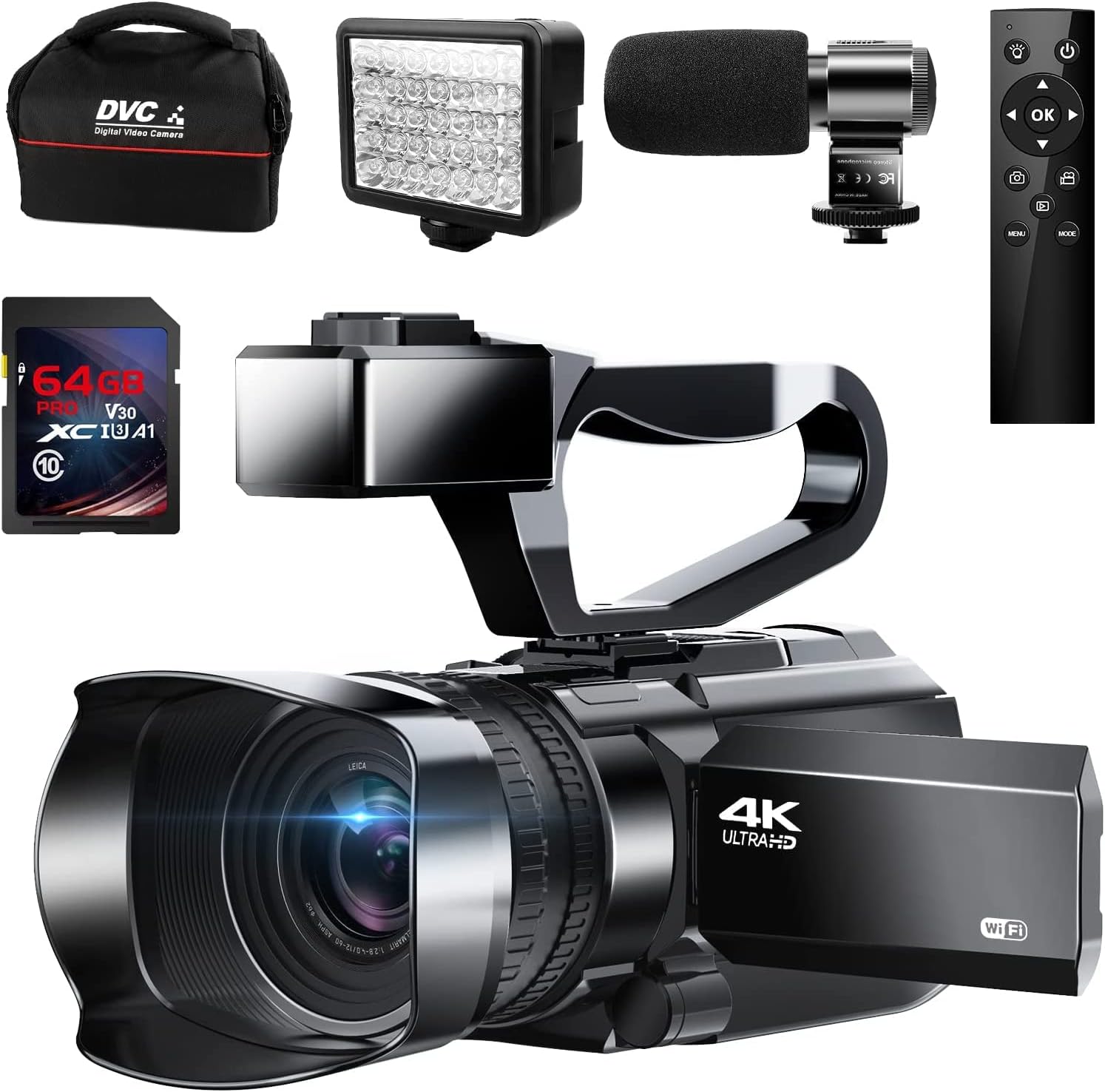 KUCIYA Camcorders Video Camera 4K, Auto Focus 48MP 60FPS 3