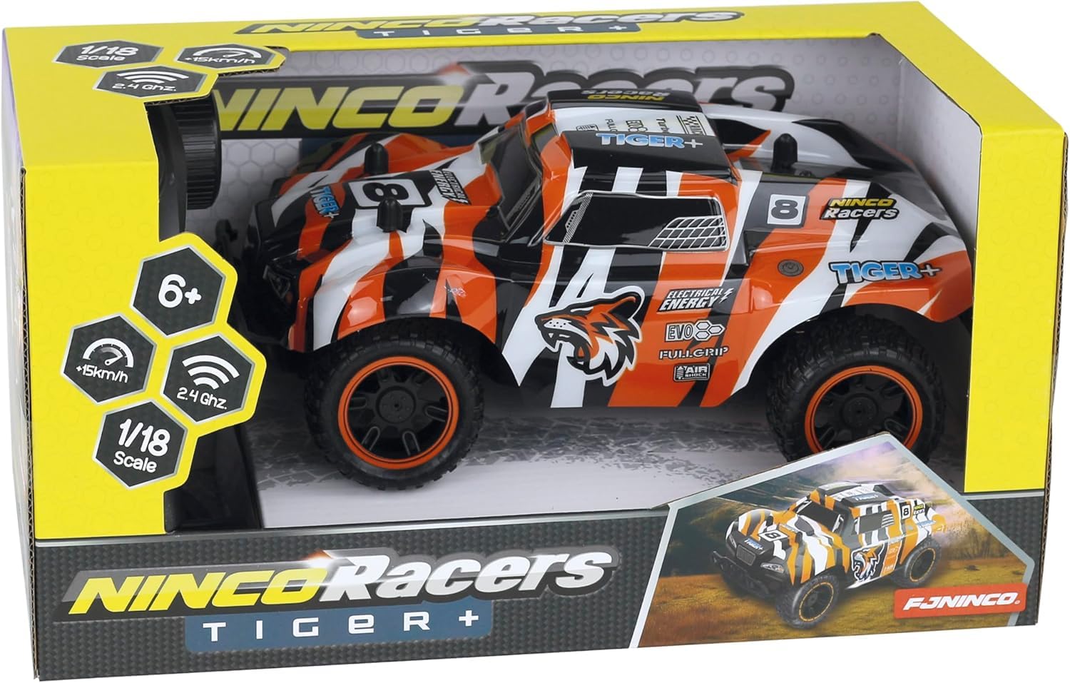 Ninco - Zdalnie sterowany samochód TIGER+. Od 6 lat (NH93202)