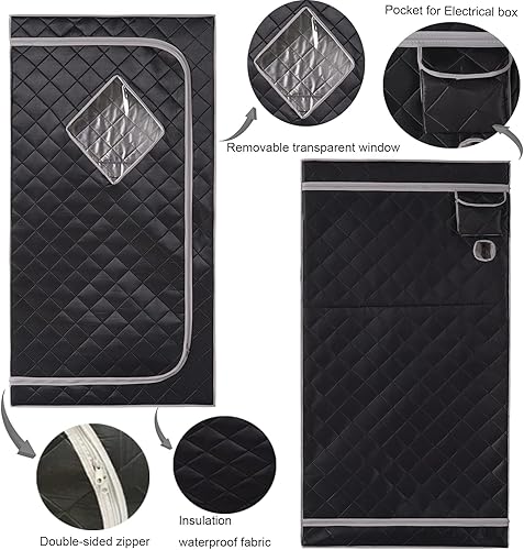 Miniatura 6 de ZONEMEL Kit de sauna de vapor portátil de tamaño completo, spa personal de cuerpo completo para desintoxicación, relajación, 4 litros de vapor de