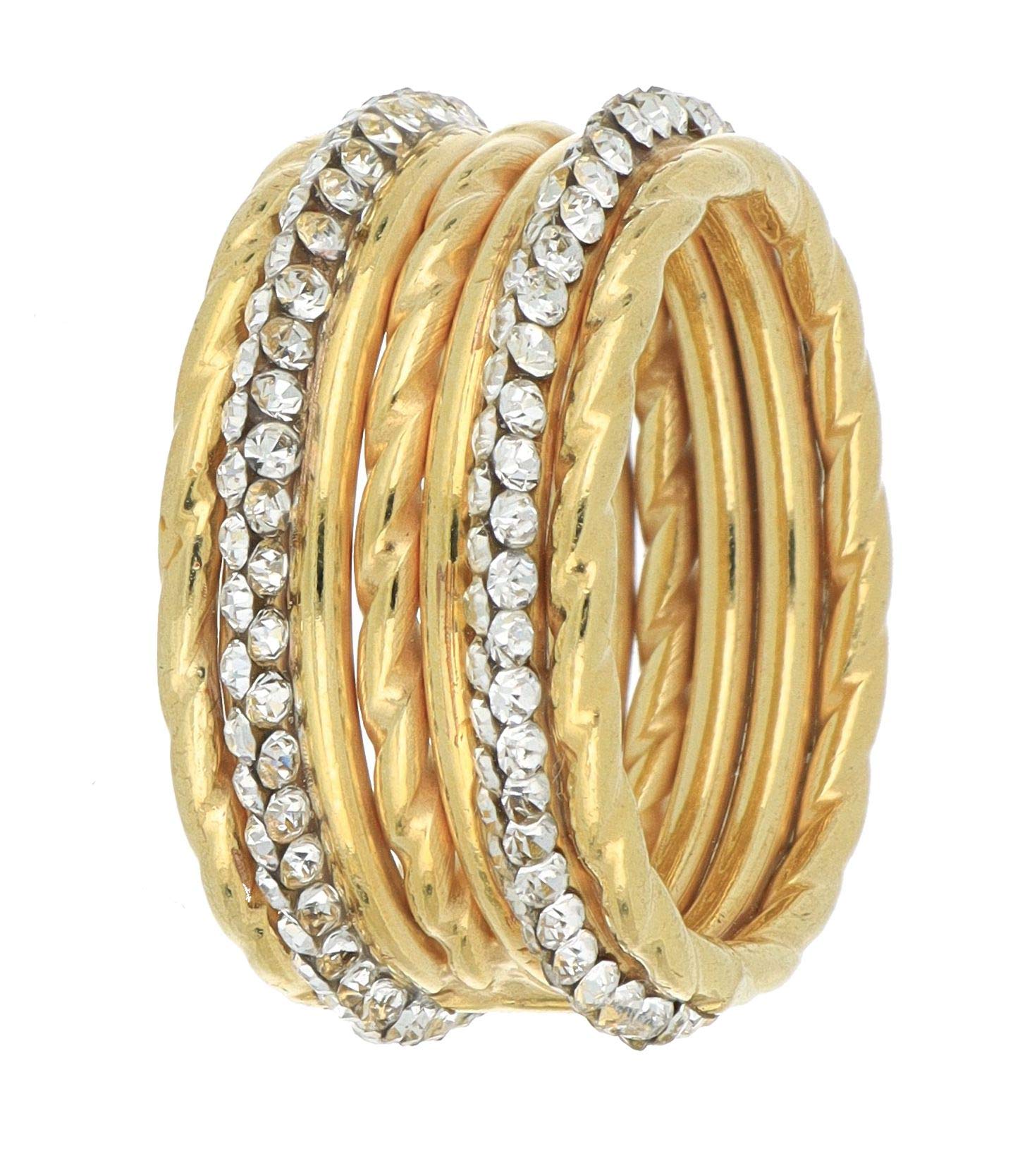 Del Pia srl 2begold - Anillo en Oro con Swarovski (amarillo, 15)