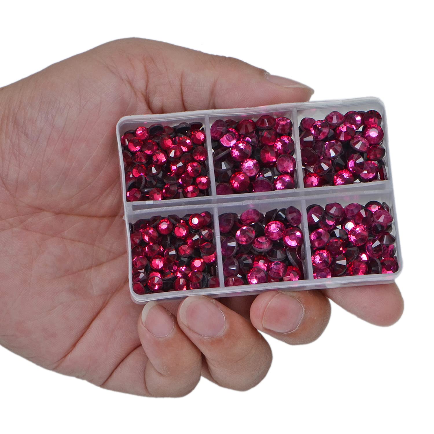 LPBeads 6400 szt. Rhinestone Hotfix, płaski tył, 5 różnych rozmiarów, okrągłe kryształki, kamienie szlachetne z pęsetą i kryształkami, długopis