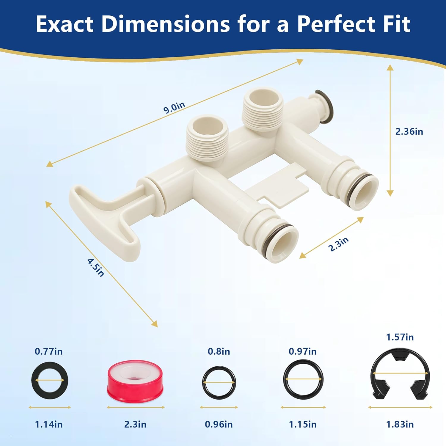 7129871 Water Softener Bypass Valve Threaded Adapter Assembly Kit – Replaces WS15X10012, 3437, 3437299, 42-3437 – Compatible with Kenmore, GE, Whirlpool, Morton, NorthStar, EcoWater & EcoPure