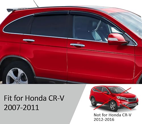 Miniatura 5 de Voron Glass Protectores de lluvia extra duraderos para Honda CR-V (CRV) 2007-2011 SUV, deflectores de ventana, viseras de ventana de ventilación, 4
