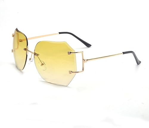 Miniatura 4 de MINCL lentes de sol sin montura de tamaño grande con lentes transparentes para mujer