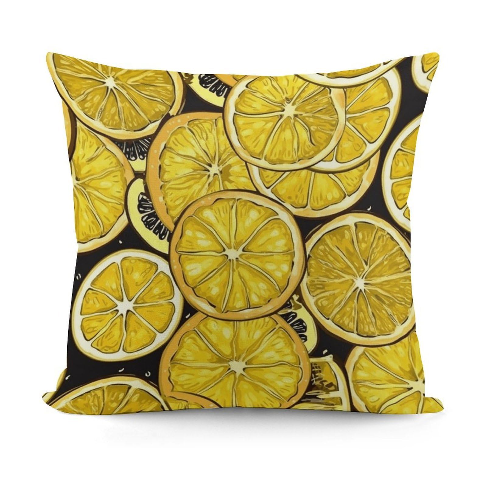 Sliced Lemon Wallpaper Decorative Pillow Covers, Throw Pillow Covers Soft for All Seasons, Pillowcases for Couch Living Room Sofa Bedroom 18x18 Inch