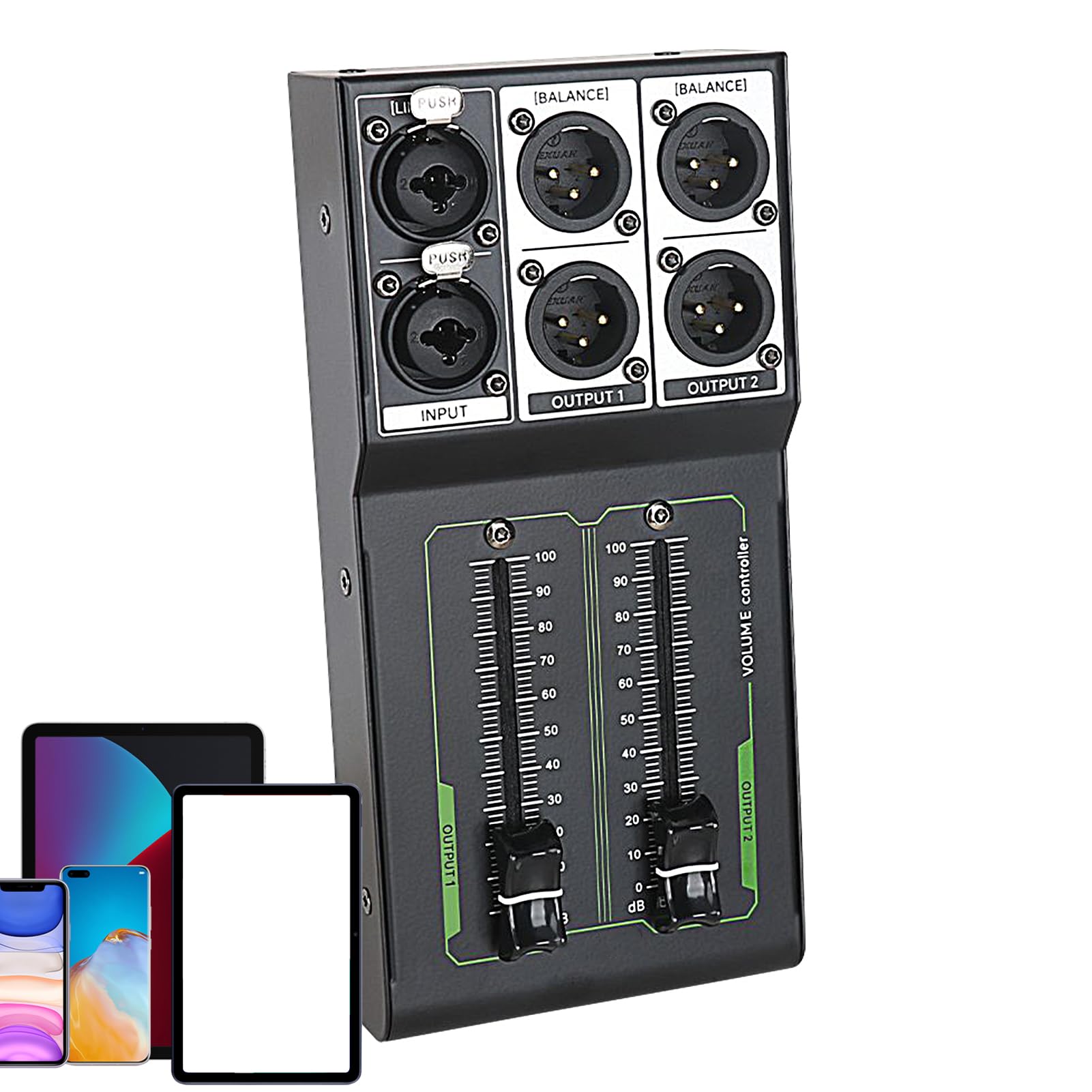 Controller per monitor da studio, scatola di controllo passiva del volume, 1 interruttore audio di ingresso e 2 uscite, dispositivo di regolazione stereo senza perdite, controllo del suono preciso per