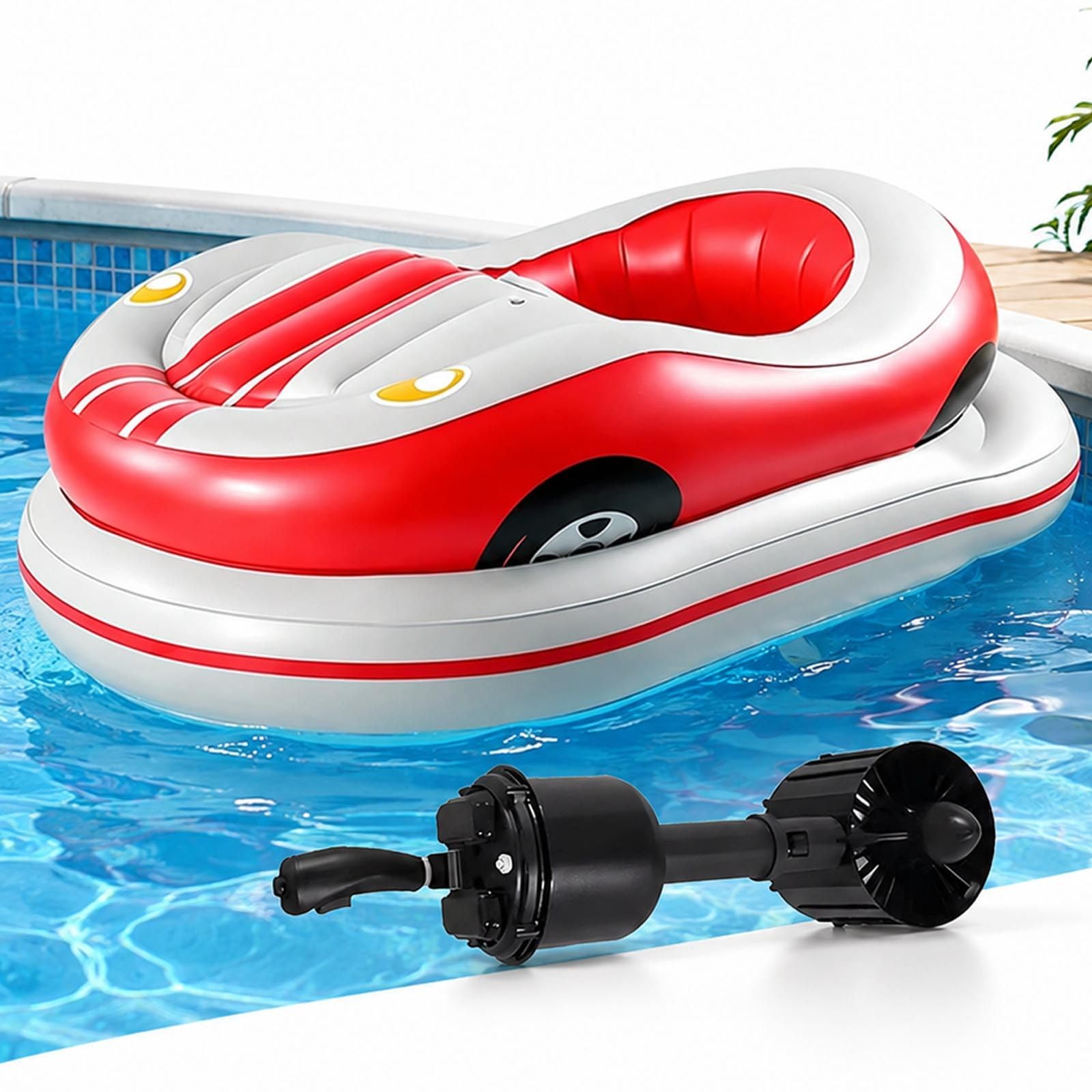 Inflatable Electric Bumper Boat with 360° Joystick for Pools Red