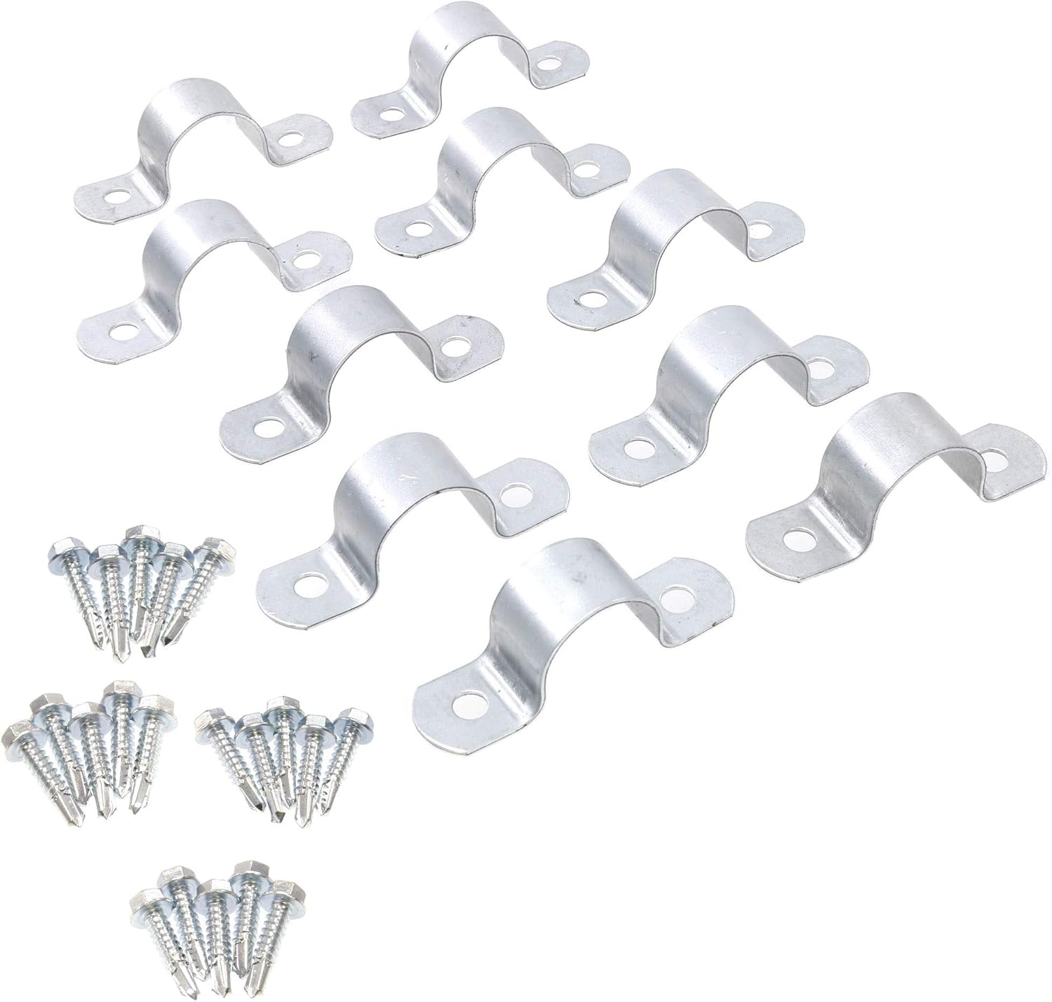 1 3/8" Heavy-Duty 2-Hole Pipe Straps Set | U-Straps | Tensions Clips | U Brackets (Pack of 10)