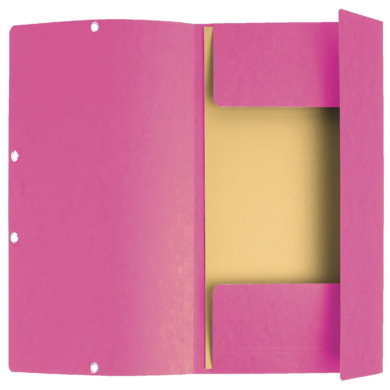 Exacompta 25er Pack Einschlagmappe EUROPA. Aus Karton DIN A4 mit 2 Gummizügen und 3 Klappen rosa Sammelmappe Dokumentenmappe ideal für Büro und Schule