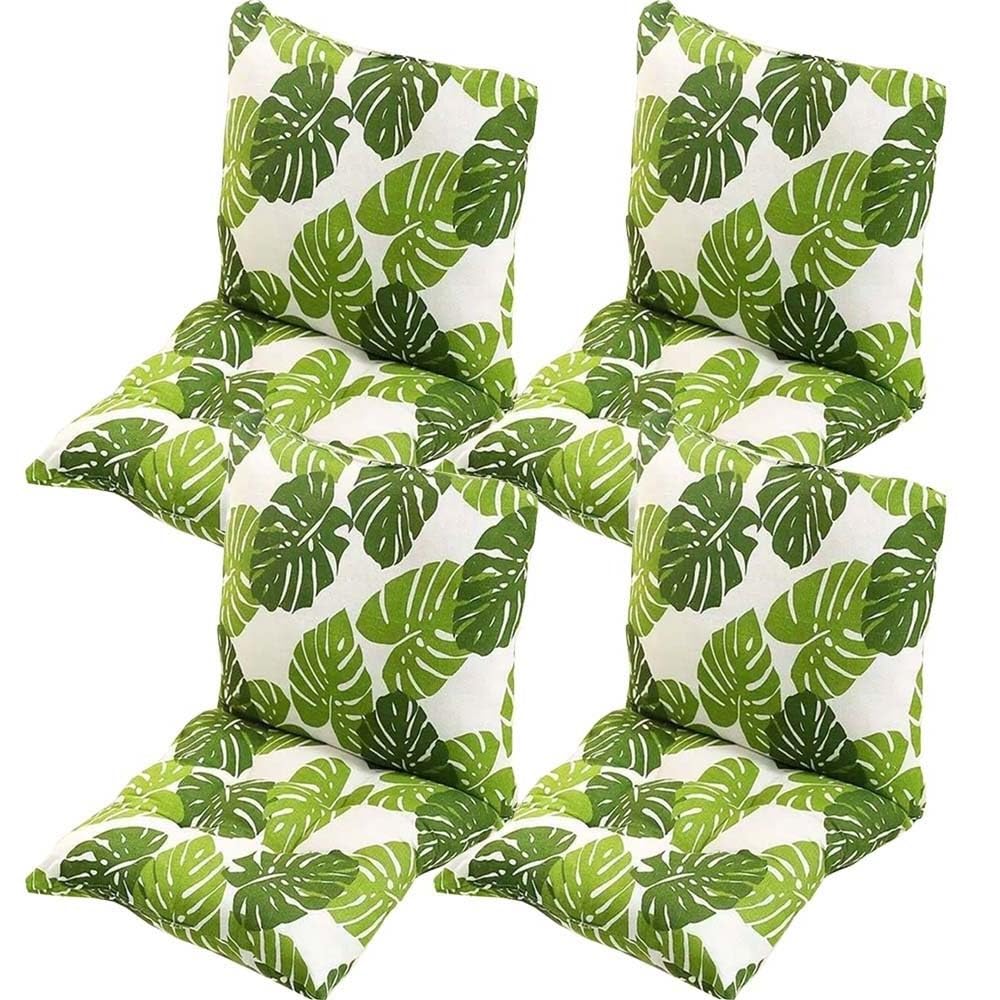 Lot de 4/2/1 Coussins de Chaise à Dossier Bas, Galettes de Chaise 40 x 40/45 x 45/ 50x50 cm Doux Coussin de Chaise de Jardin Exterieur/Interieur,Bureau,Manger(#7,45x45cm4pcs)