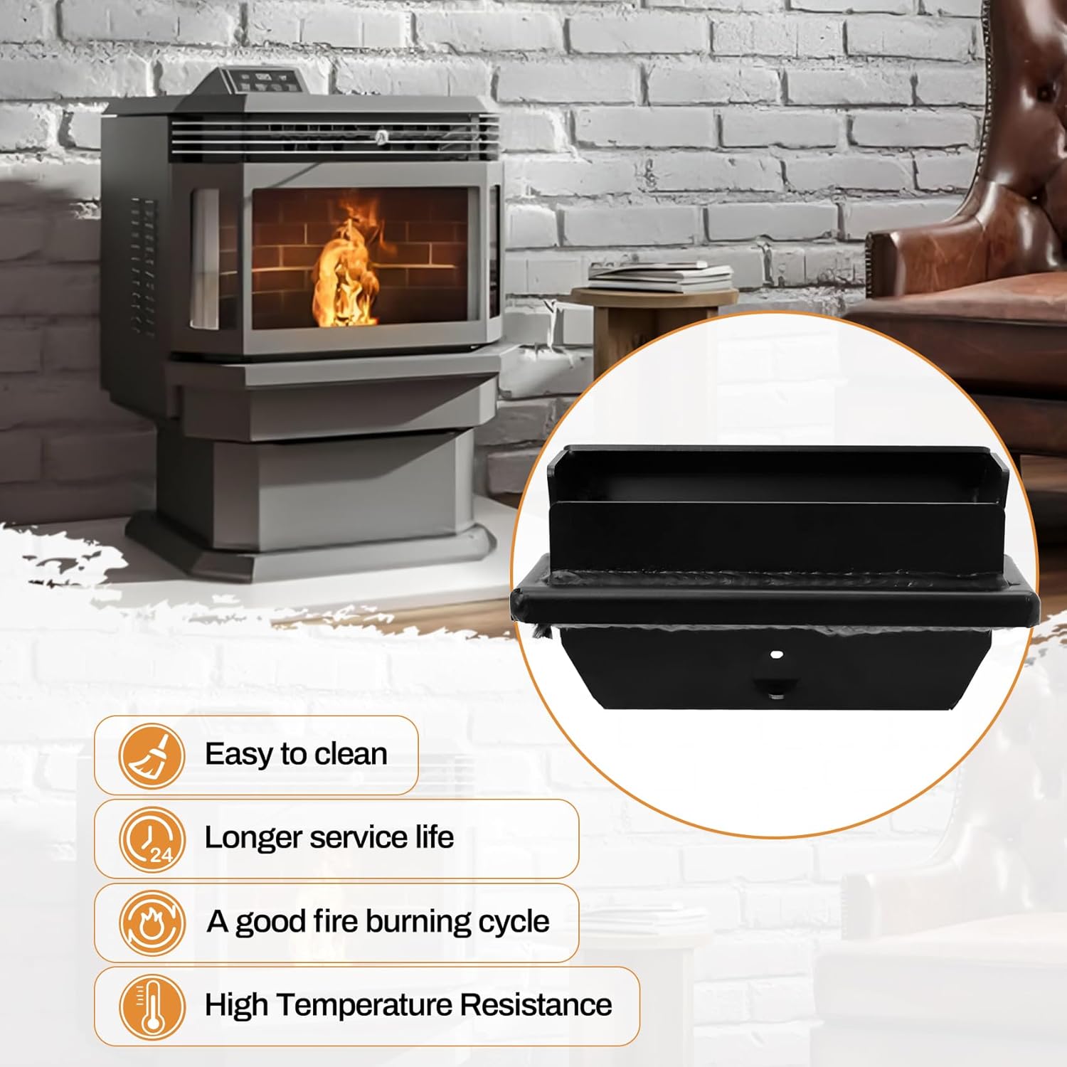 891994 Burn Pot Firepot Replacement for US Stove Bay Front 5660 5660E 5560, Ashley 5660 AP5660L AP5660 Pellet Stoves, 891994 Burnpot Firepot Replacement Parts Comes with Gasket Glued