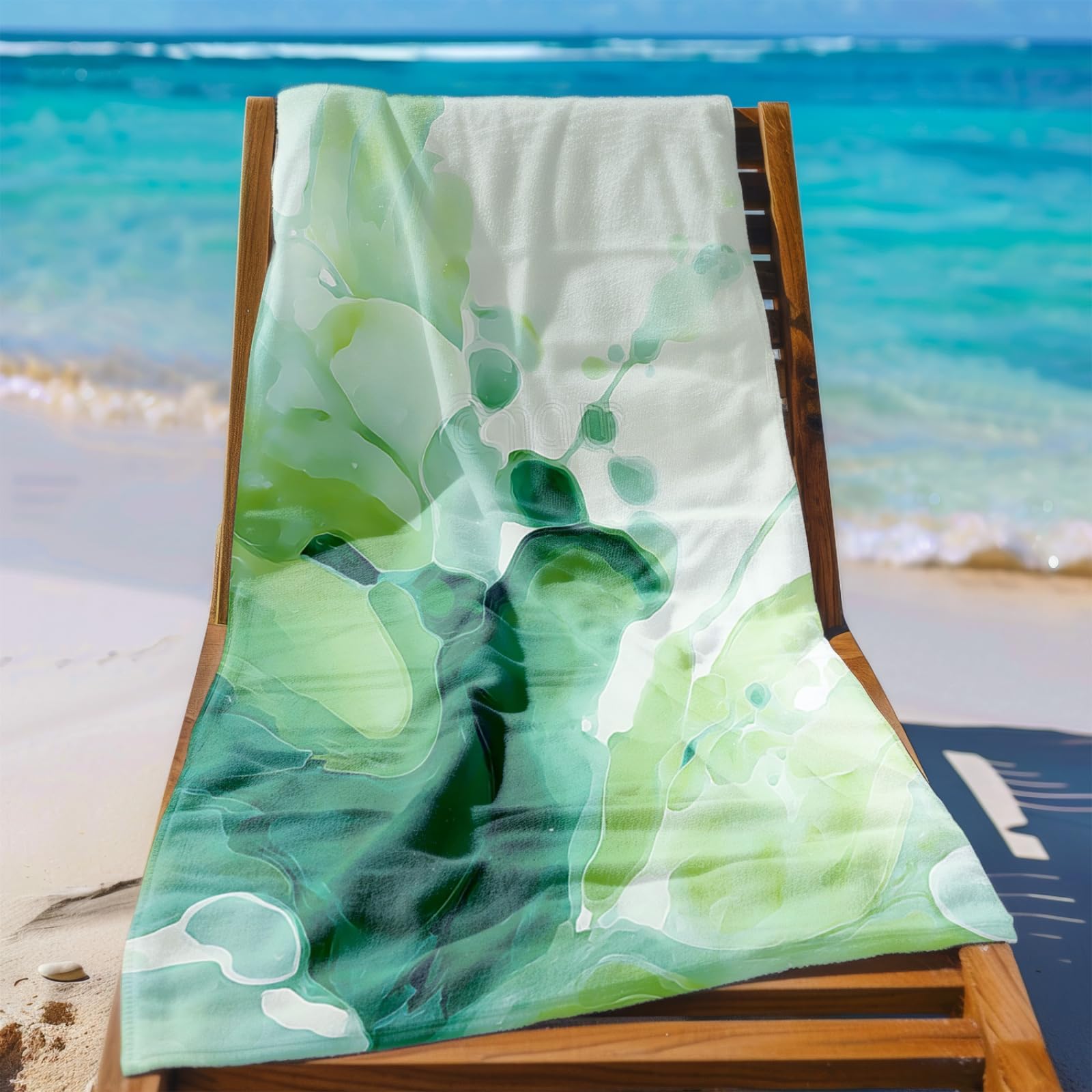 Générique Serviette Microfibre Plage Modèle Vert