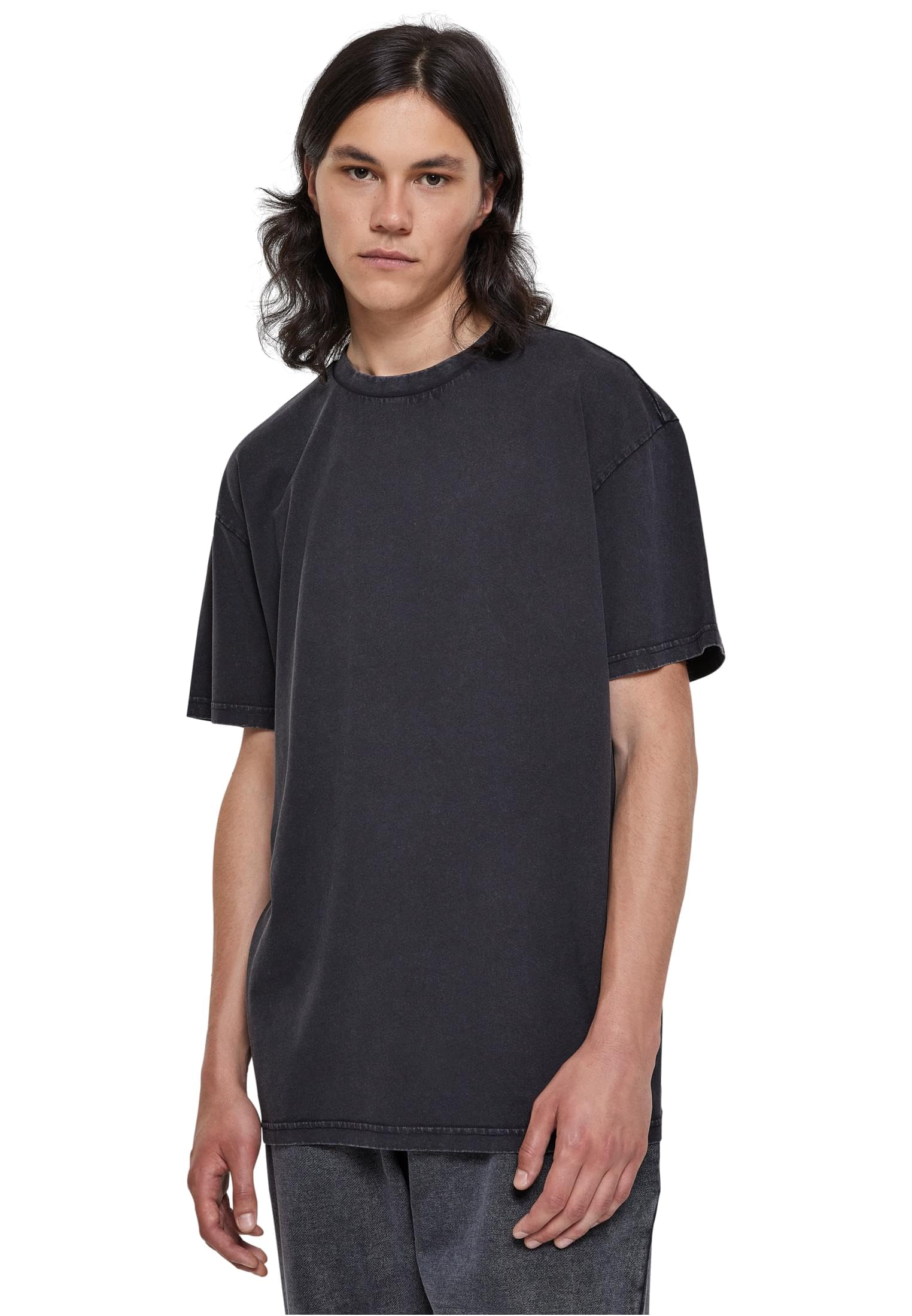 Urban Classics Men's Heavy Oversized Acid Wash Tee, Black, XXL