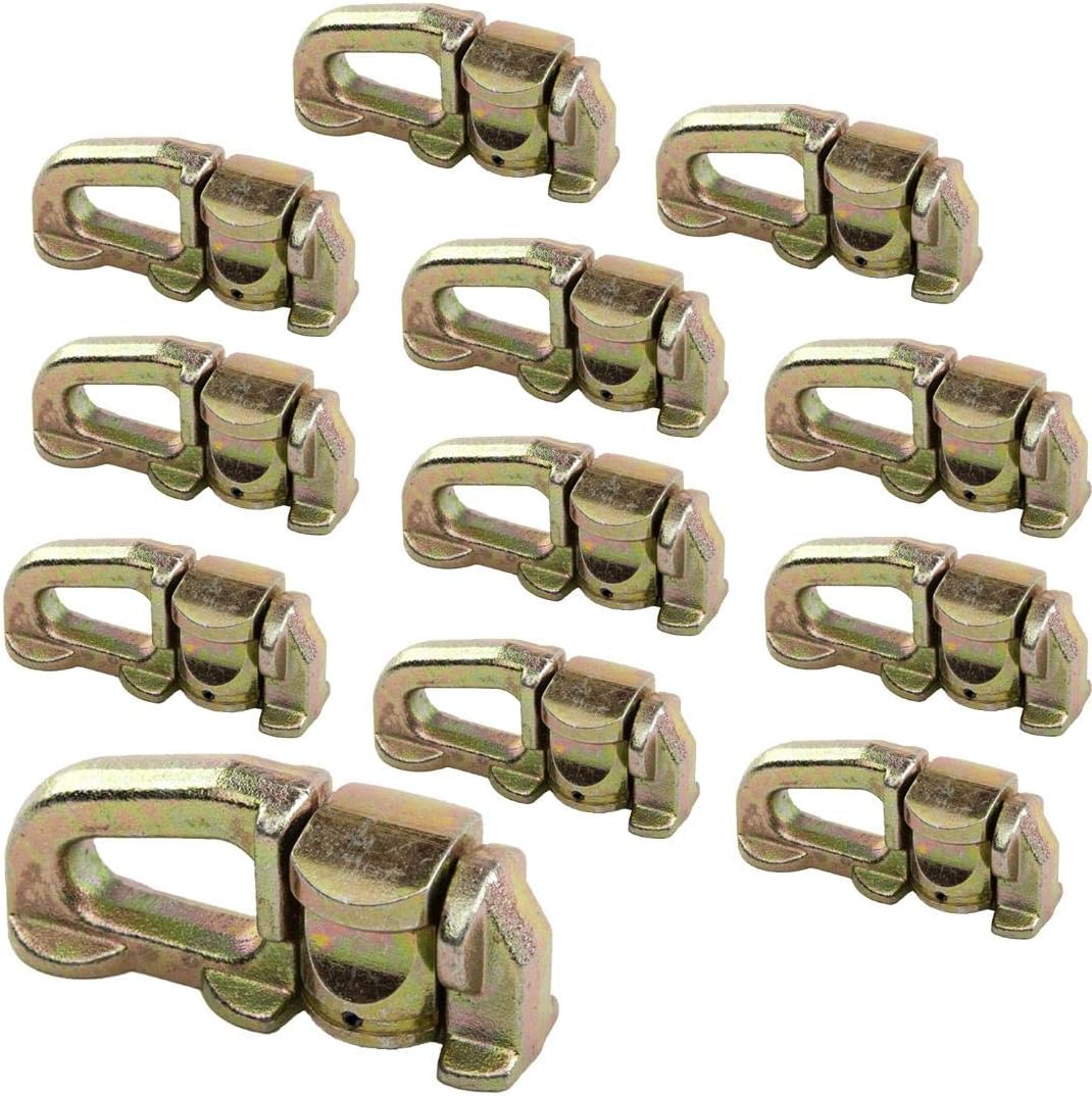 Aluminum Track Tiedown Fitting 6,500 lb Capacity - Tiedowns 12-Pack - No Ring