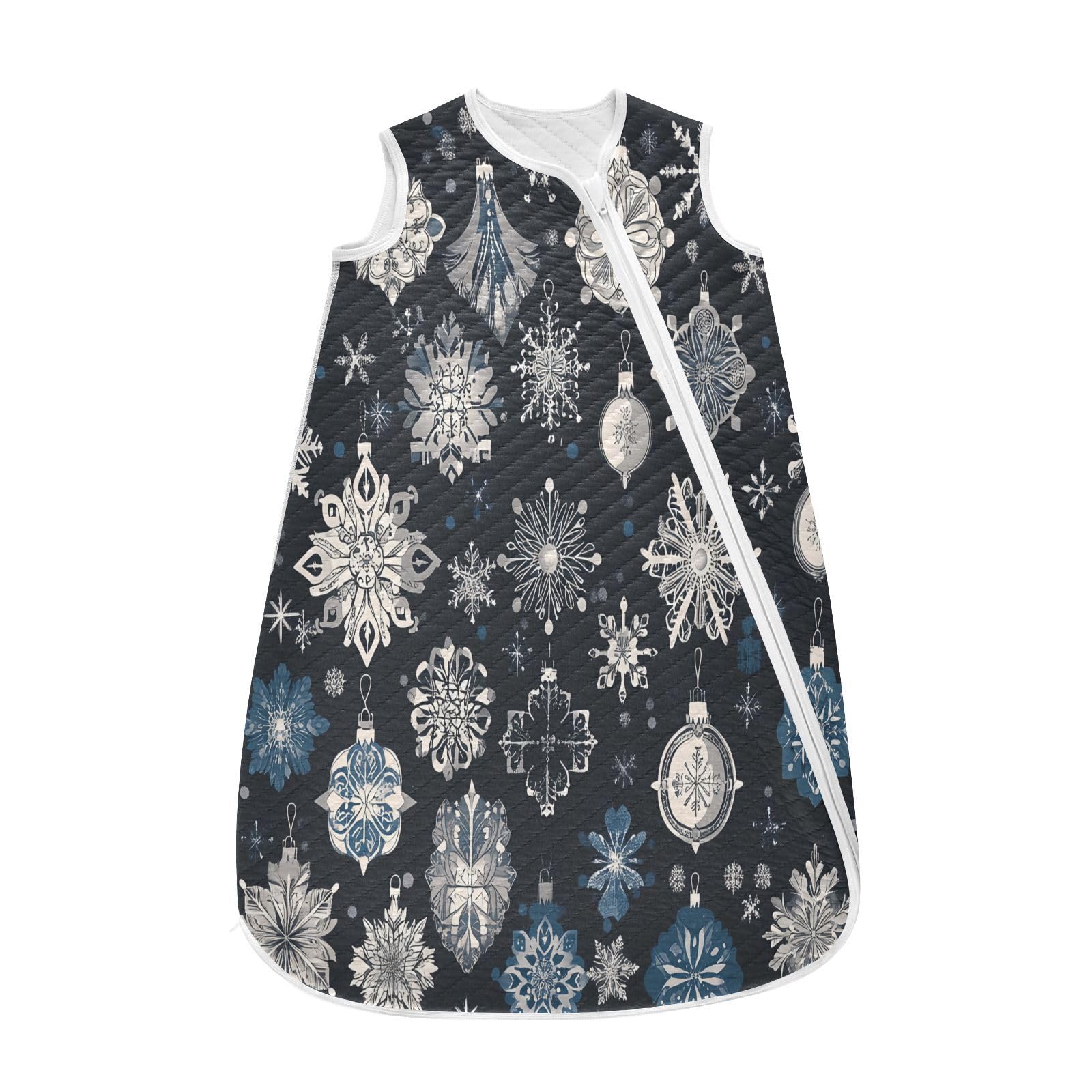 Kigai Christmas Snowflakes Baby Sleep Sack Wearable Blanket Sleeping Bag 2-Way Zipper Soft Swaddle Transition Sack