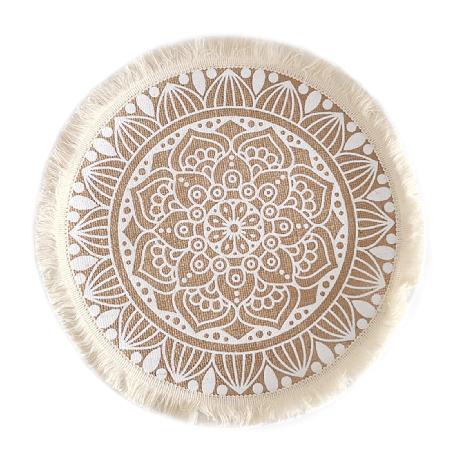38cm(14.9in) Manteles Individuales Estilo Nórdico con Borla|Salvamanteles Creativos Boho|Salvamanteles Redondos para Mesa De Cocina,Restaurante,Cafetería,G,10 Piezas