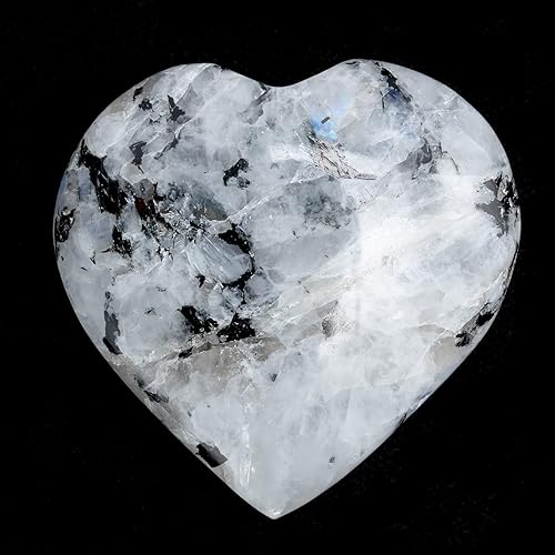 Miniatura 6 de Crocon Juego de piedras de hojaldre con forma de corazón de arcoíris arcoíris de 1.969 in, 450 quilates, bolsillo de cristal curativo, colección de