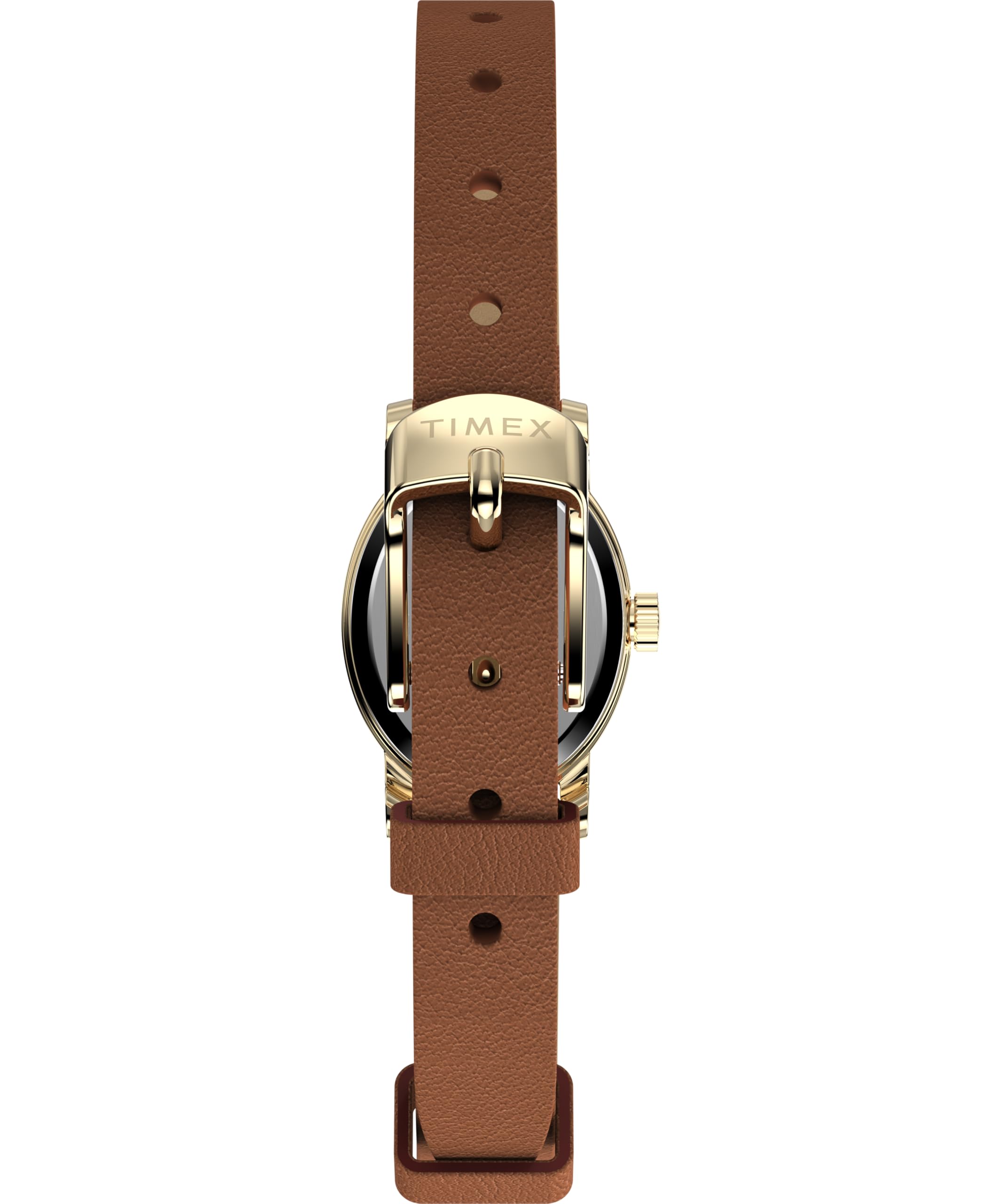 Timex Zegarek Damski Main Street 18 mm, Czarny Skórzany Pasek, Tarcza z Masy Perłowej, Złota Obudowa TW2W82600