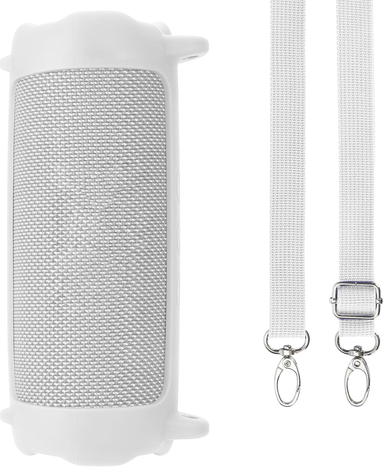 Silicone Cover Compatible with JBL Flip 7 Waterproof Portable Speaker (White Cover)