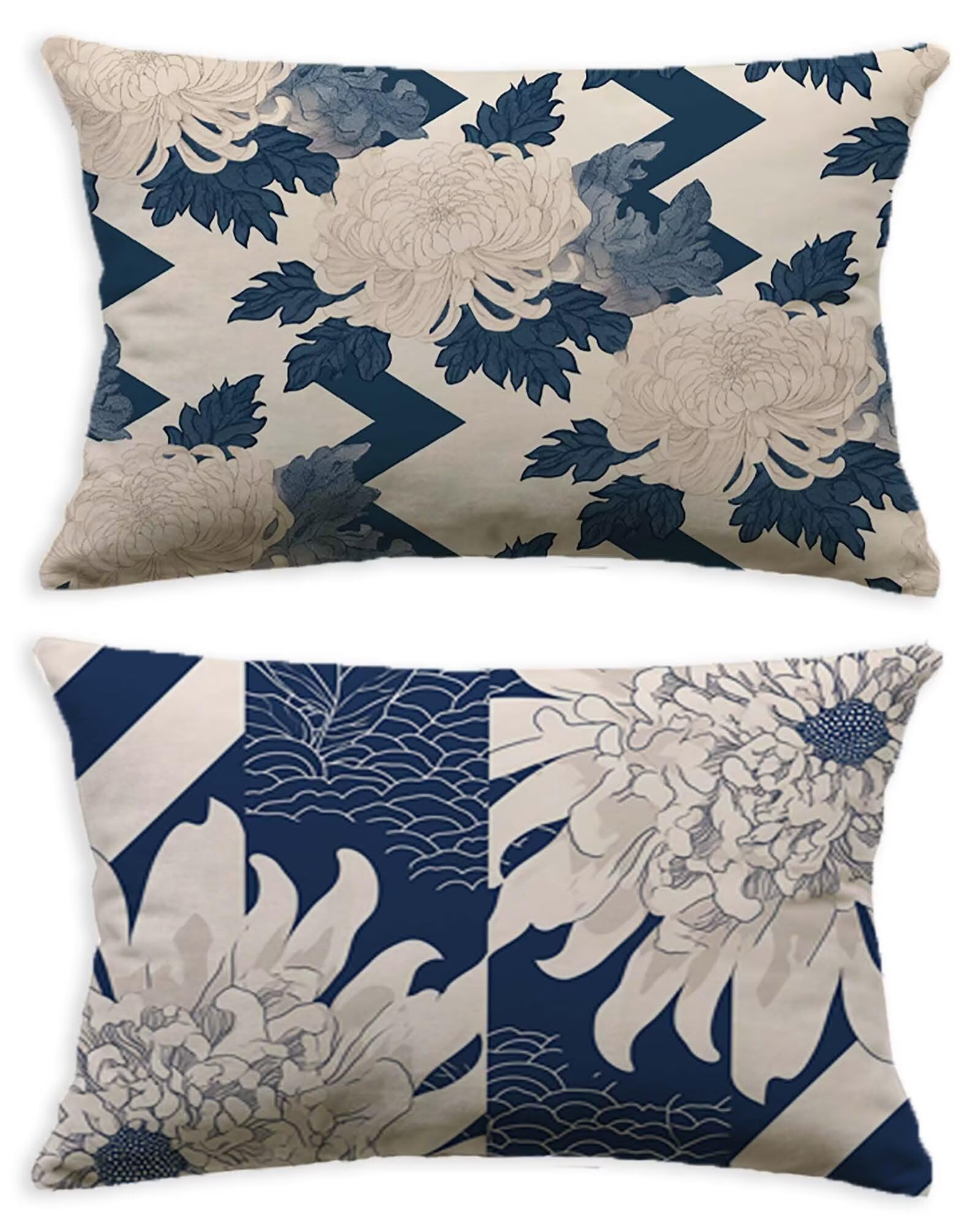 Housse de coussin bleu marine 80x100 protège oreiller lavable contre la poussière