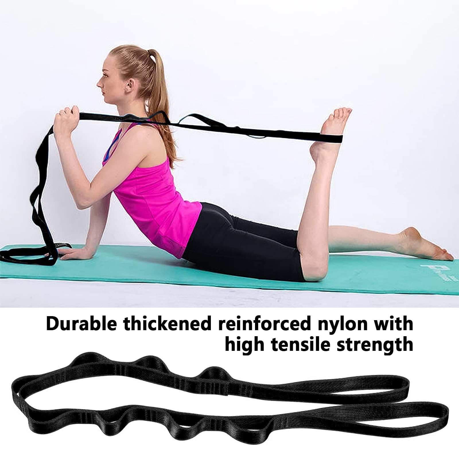 Daisy Chain 180 cm|Cinghie per Altalena per Yoga|Passante per Arrampicata|Stretching Yoga Amaca|Fascia per Esercizi Regolabile in Nylon|Fascia per Esercizi per Stretching,Pilates,Fitness