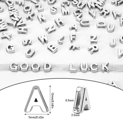 Vista 50 de Augshy 700 cuentas de letras blancas del alfabeto para hacer bricolaje (0.236 pulgadas)