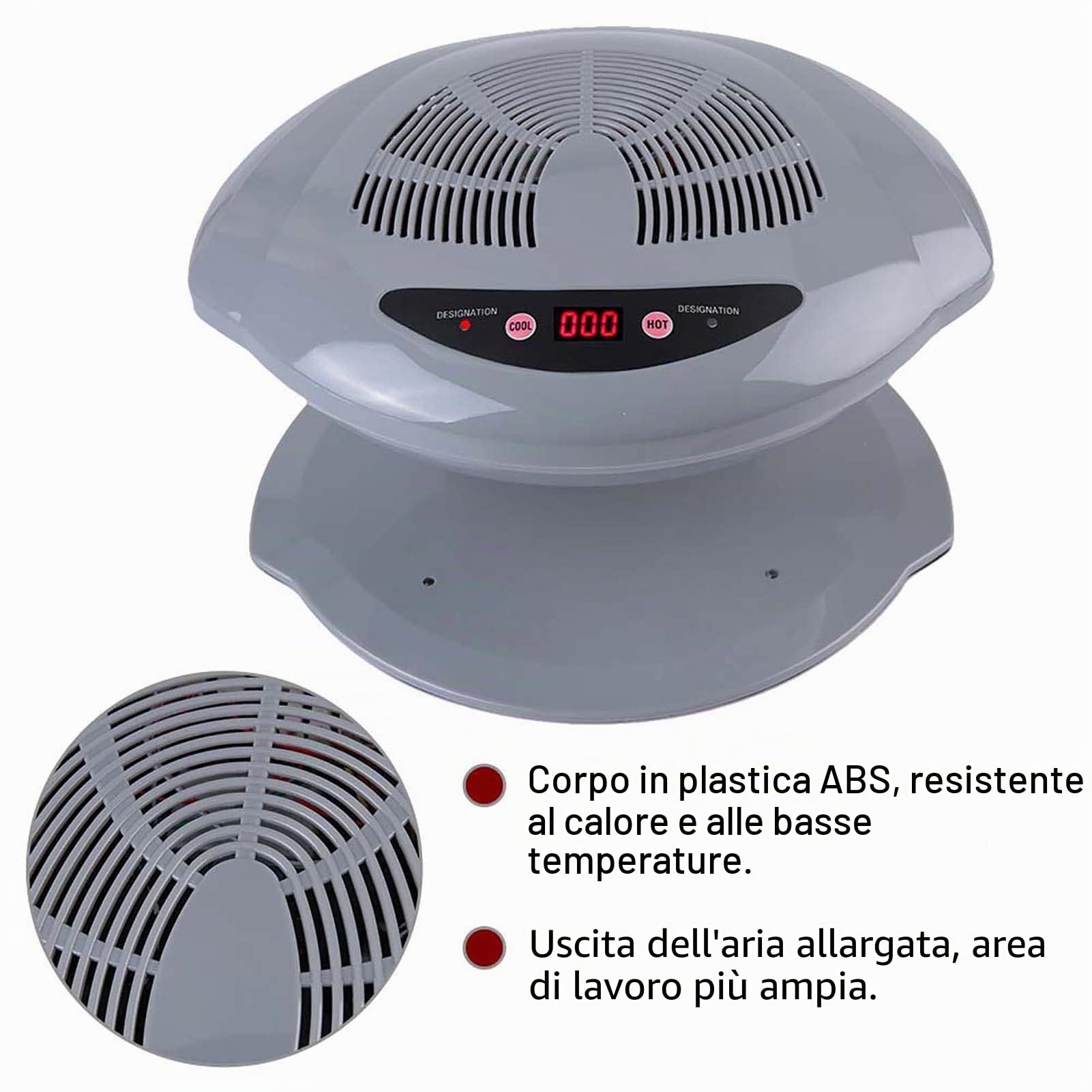 Ventola per Asciuga Unghie, Asciuga Smalto per Unghie Asciuga Unghie la per Unghie Aria Cal e Asciuga Unghie Aria Cal e Ventola per Asciugare Smalto (Spina