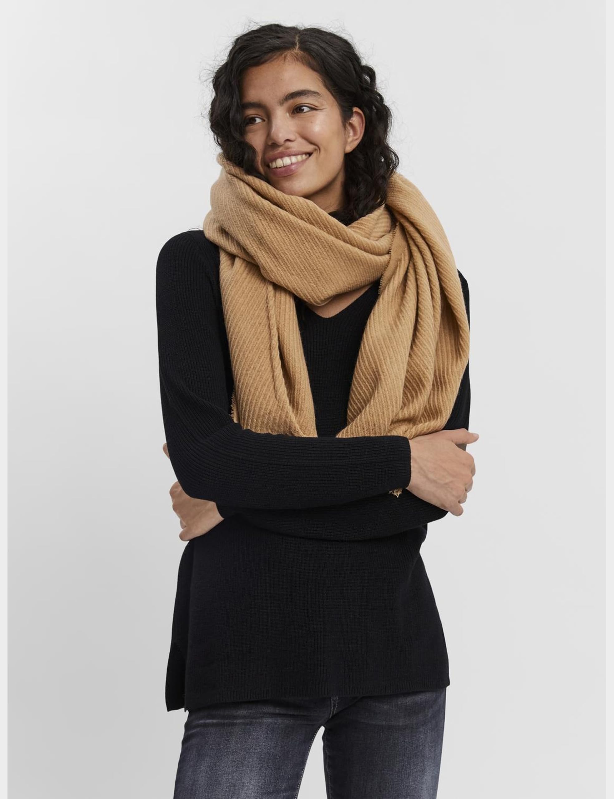 Damski szal VMNOMI Long Scarf GA, Tan, One Size