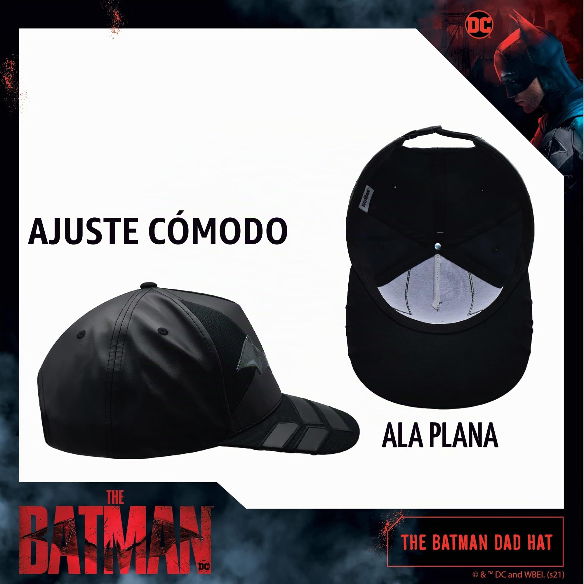 DC Comics The Batman Dad Hat, Adult Baseball Cap with Flat Brim, One Size